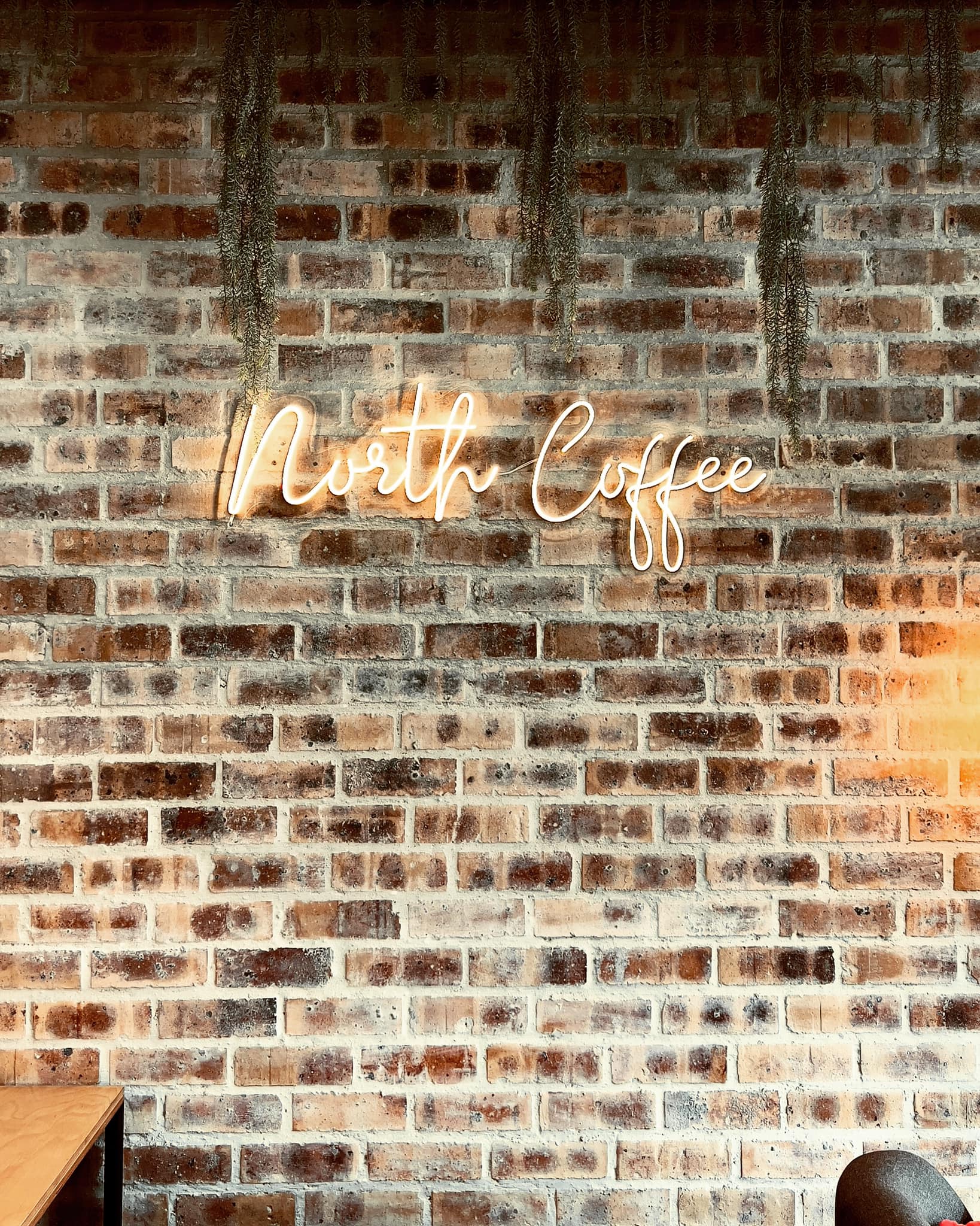 North Coffee neon sign